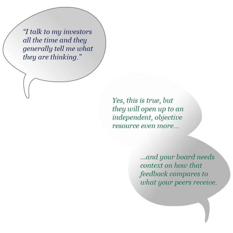 I talk to my investors all the time and they generally tell me what they are thinking.
